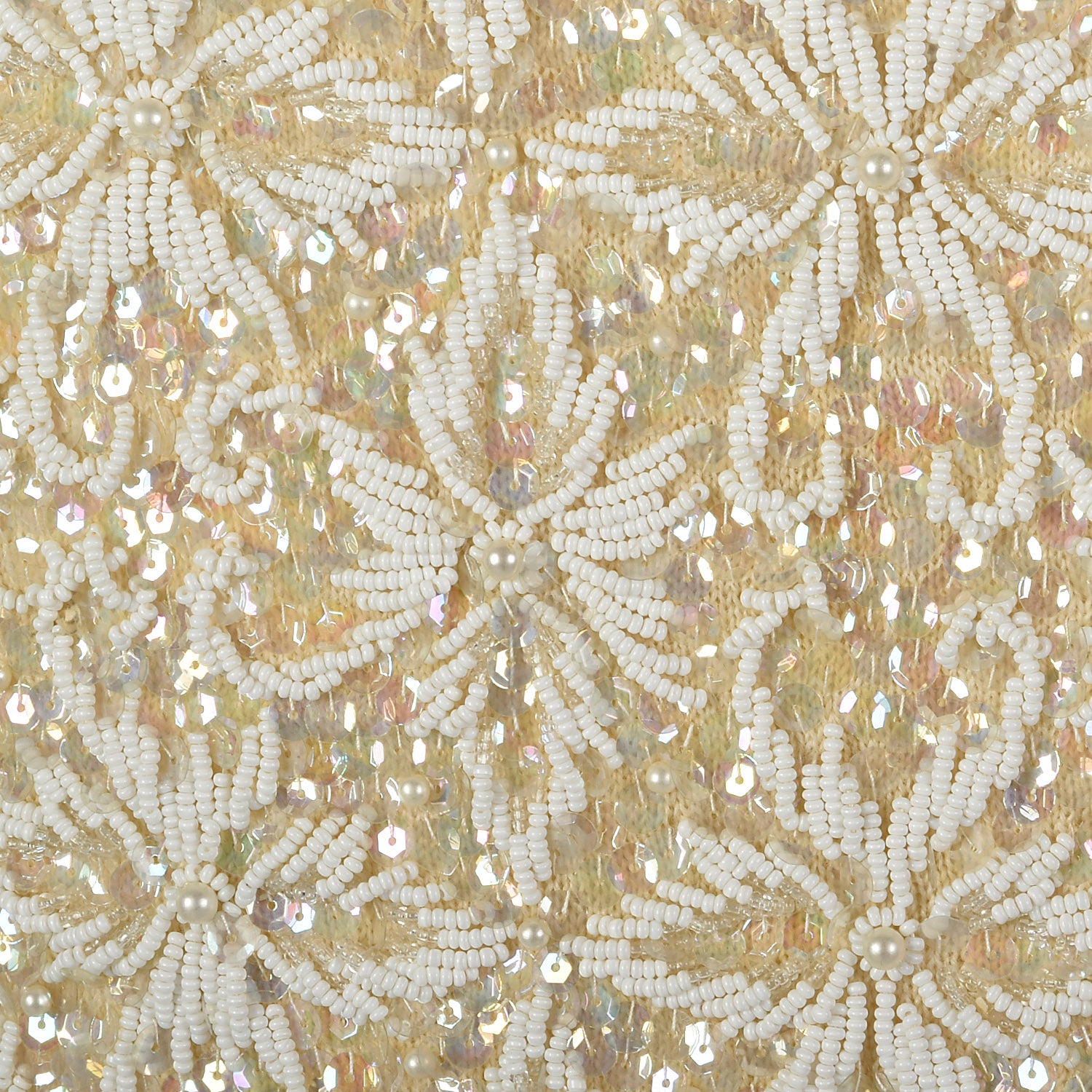 Small 1960s Ivory Beaded Sequined Vest