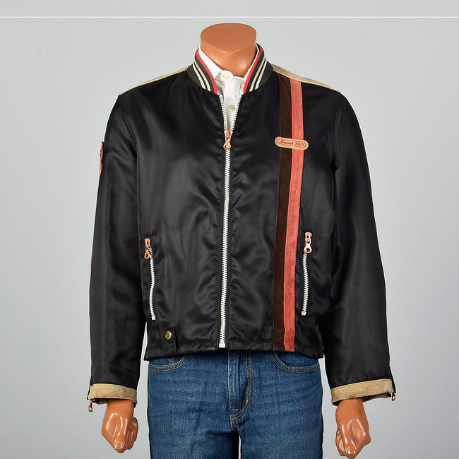 1990s Motorcycle Jacket with Leather Trim