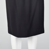 1990s Chanel Boutique Black Wool Pencil Skirt