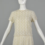 1960s Heavily Beaded Skirt and Blouse Set