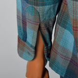 1960s Mens Pendleton Board Shirt in Blue Plaid