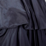 XS 1950s Navy Blue Taffeta Dress with Tartan Underskirt