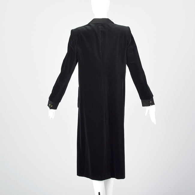 1980s Giorgio Armani Black Velvet Coat