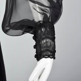 1960s Layered Sheer Dress with Bishop Sleeves