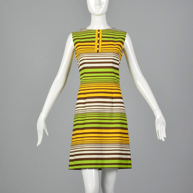 1960s Striped Shift Dress