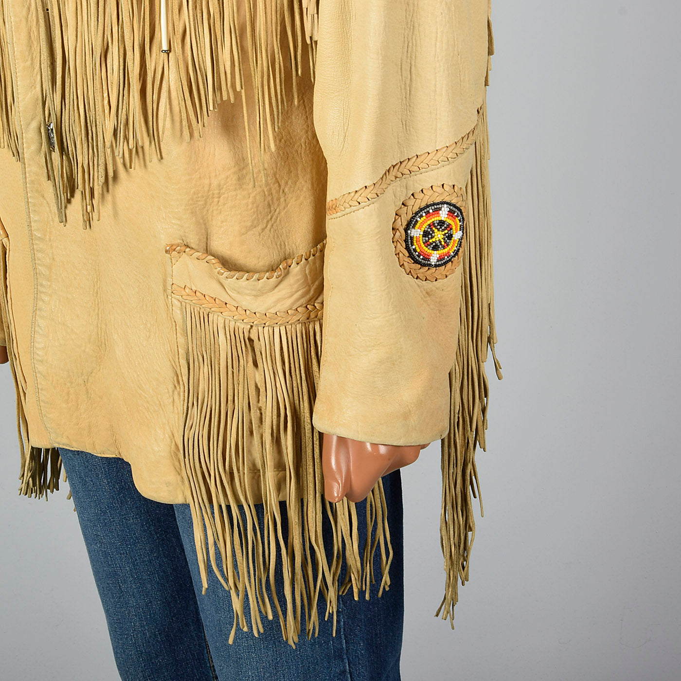 1990s Mens Leather Fringe Jacket