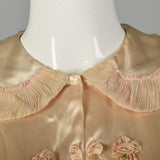 XL 1940s Pink Satin Bed Jacket