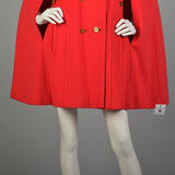 OSFM 1960s Cape Bright Orange Double Breasted Felted Day Glo Neon