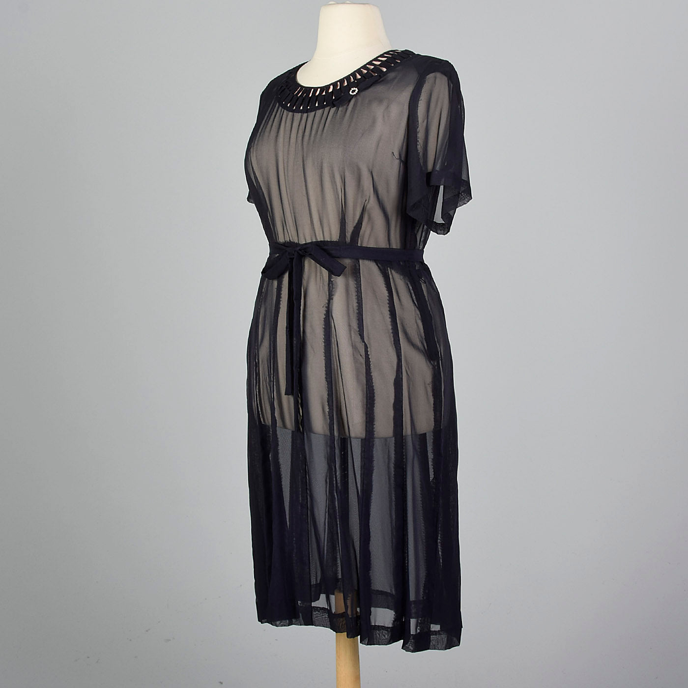 1950s Sheer Navy Party Dress