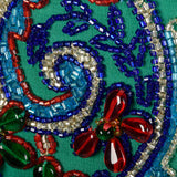 Small 1960s Emerald Green Formal Beaded Blouse