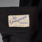1940s Black Short Sleeve Blouse and Skirt Set
