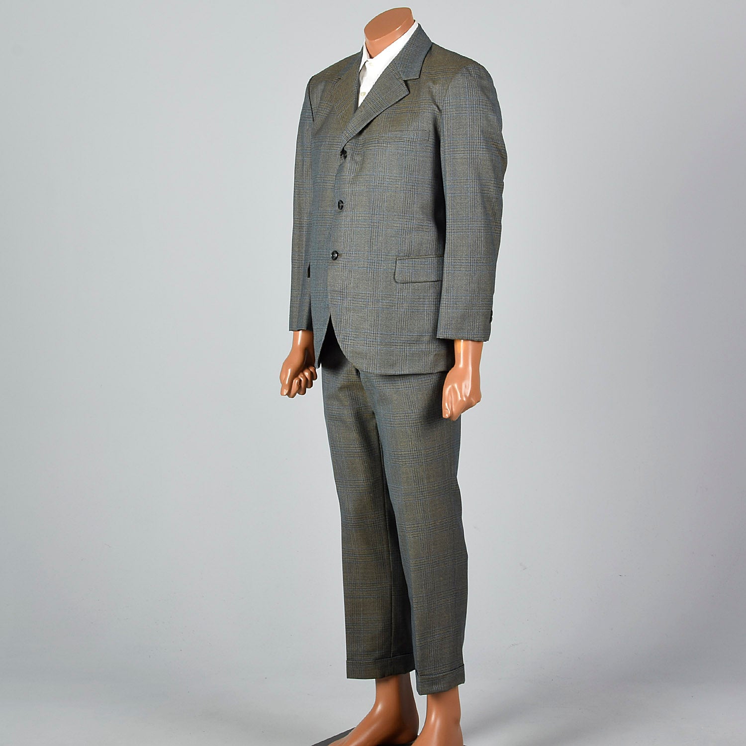 Medium 1960s Green Plaid Suit