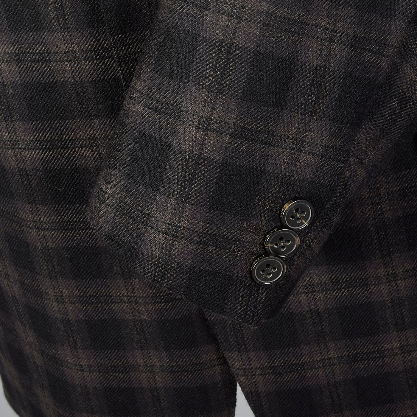 2000s Zegna Z Charcoal and Black Plaid Jacket