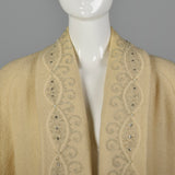 1950s Cream Wool Swing Coat with Extra Wide Cuffs