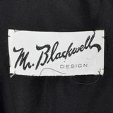 1980s Mr. Blackwell Evening Dress with Gold Embroidery