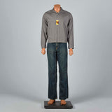 Medium 1950s Deadstock Gray Lightweight Jacket with Adjustable Cuffs