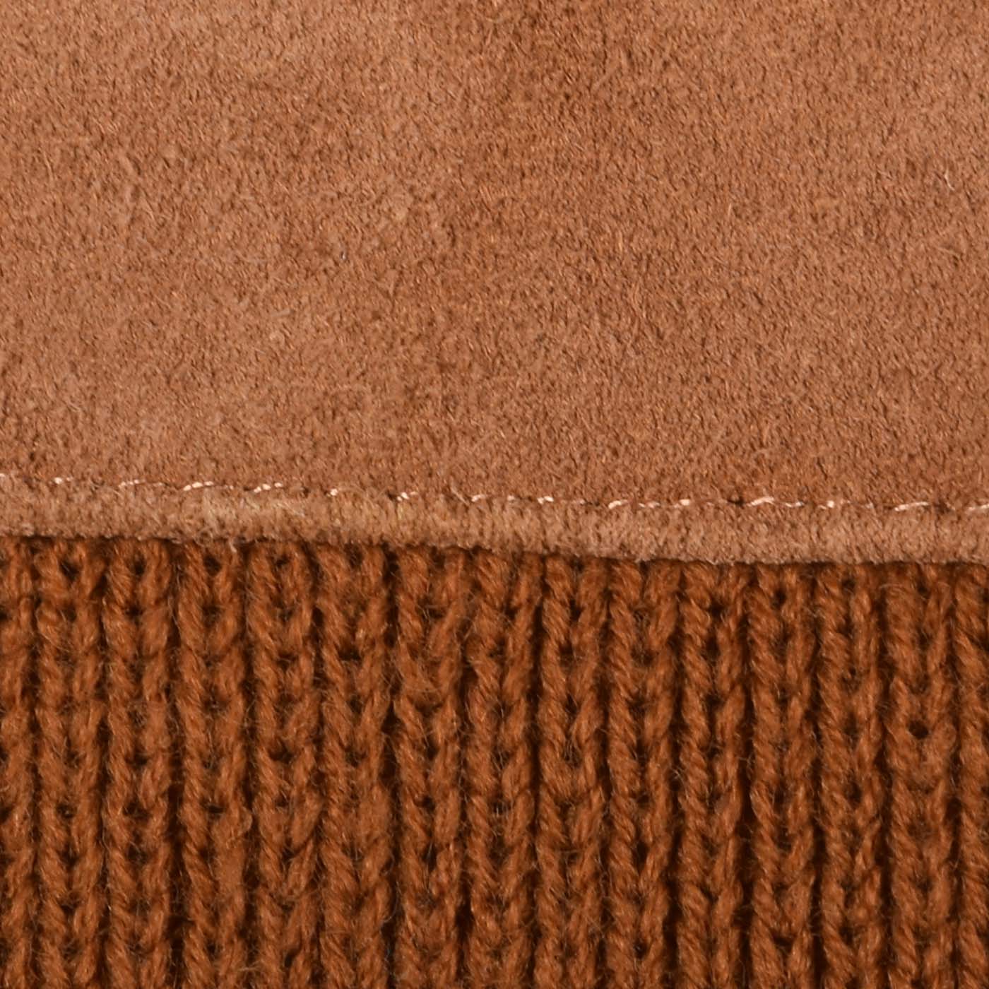 XL 1970s Brown Suede Jacket with Knit Sleeves