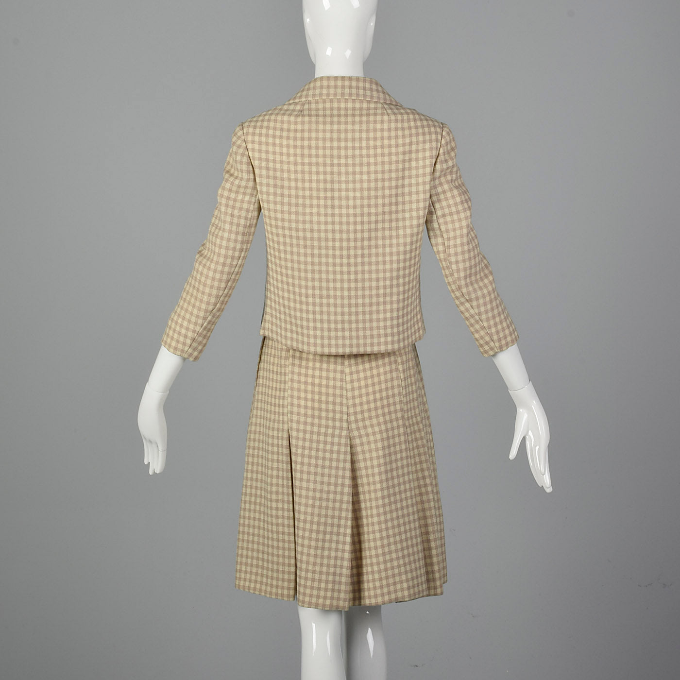 1960s Brown and Cream Skirt Suit