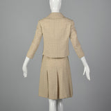 1960s Brown and Cream Skirt Suit