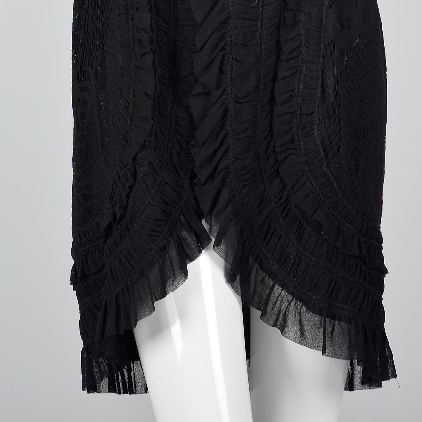 1990s Jean Paul Gaultier Soleil Black Lace and Mesh Jacket