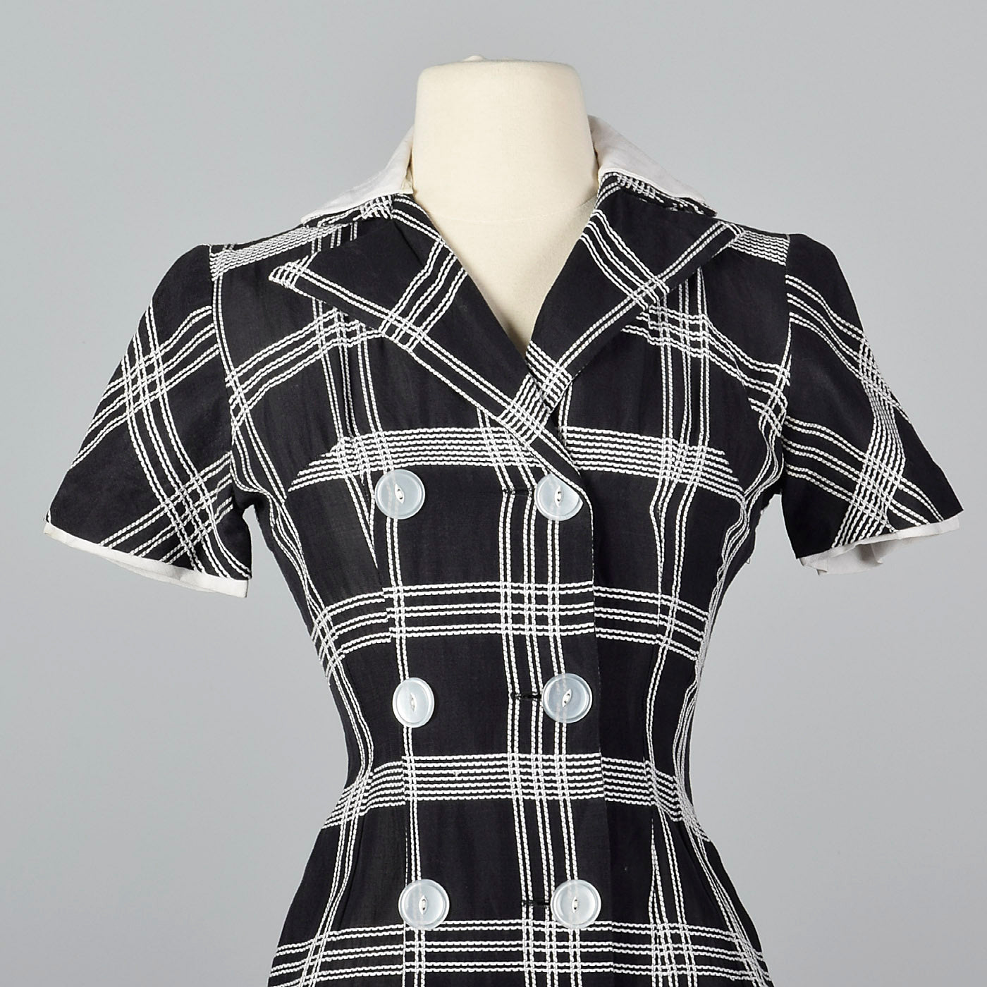 1950s Black and White Dress with Mermaid Hem