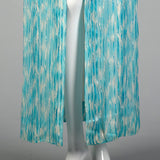 Medium 1970s Pauline Trigère Blue Silk Chiffon Maxi Dress