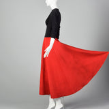 1940s Black Evening Dress with Red Skirt