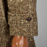 Medium 1950s Brown Wool Atomic Fleck Tweed Coat