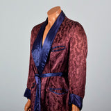 1940s Mens Burgundy Robe with Ameoba Weave