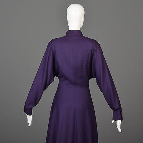 1980s Karl Lagerfeld Purple Wool Midi Dress