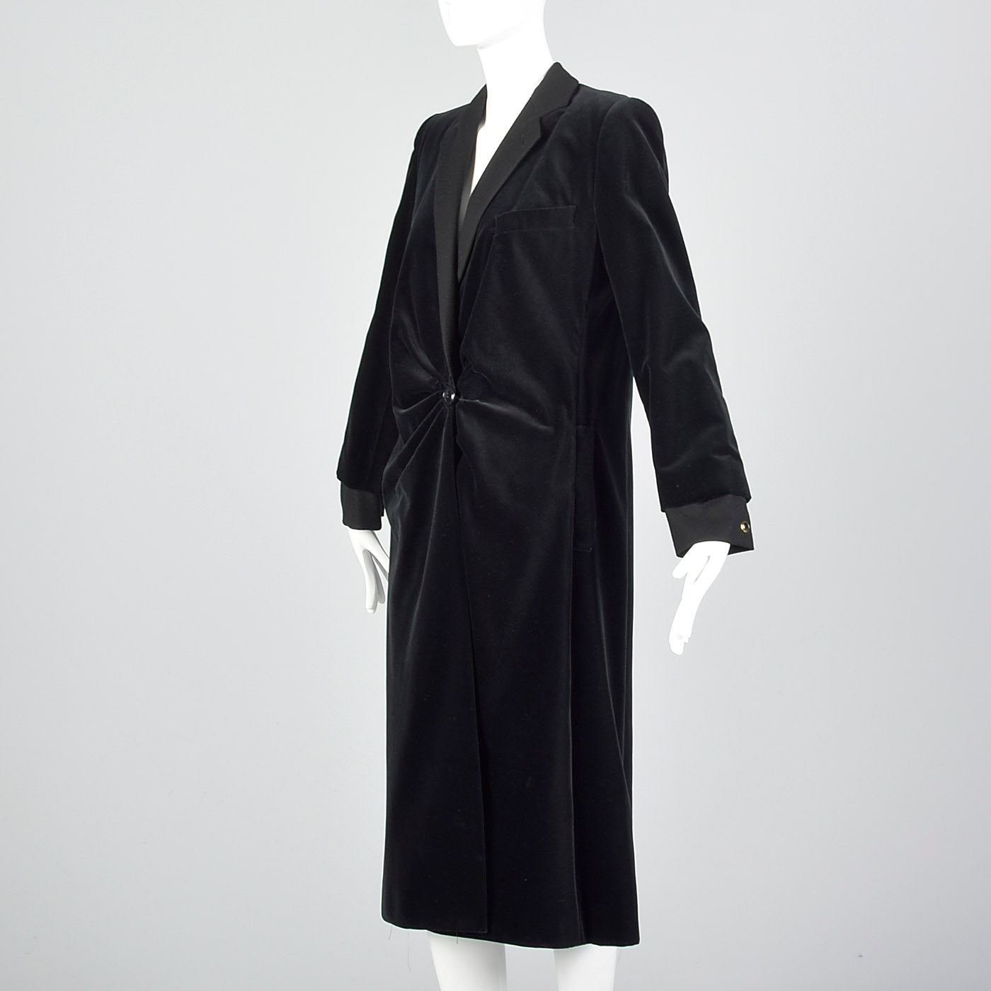 1980s Giorgio Armani Black Velvet Coat