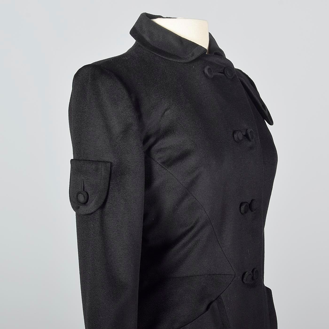 1940s Black Cashmere Skirt Suit