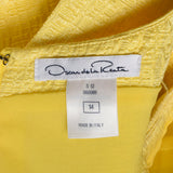 XL 2000s Oscar de la Renta Yellow Fitted Sheath Sleeveless Asymmetrical Dress