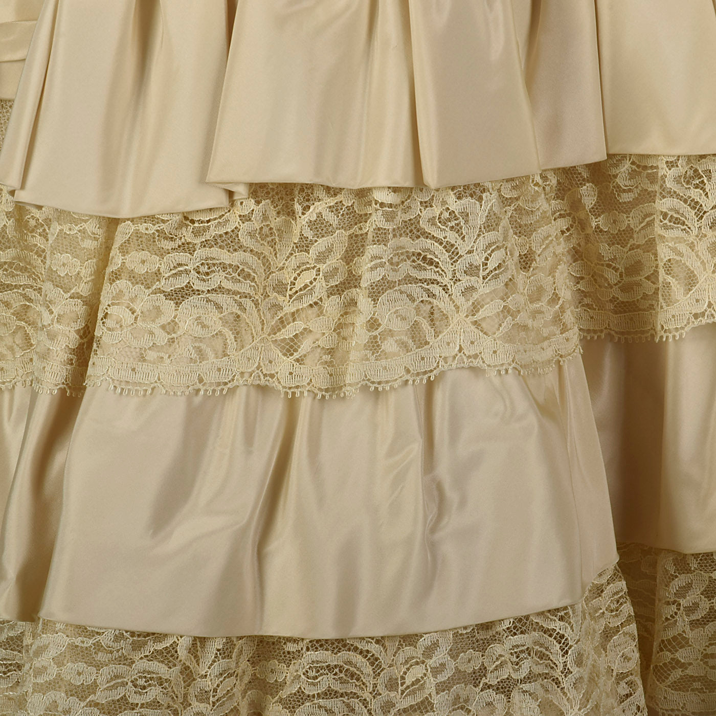 1950s Ivory Wedding Dress with Overskirt