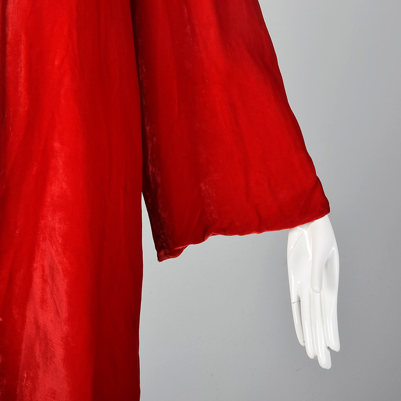 1940s Lightweight Red Velvet Swing Coat