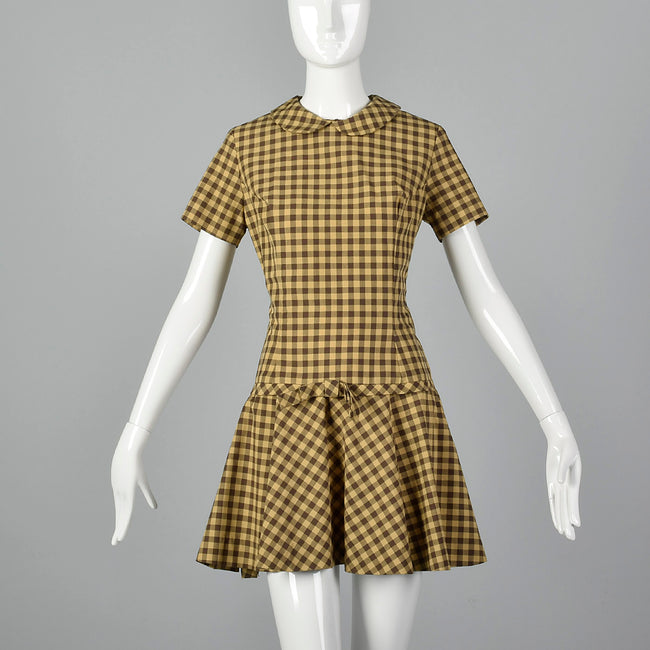 1960s Gingham Mini Dress