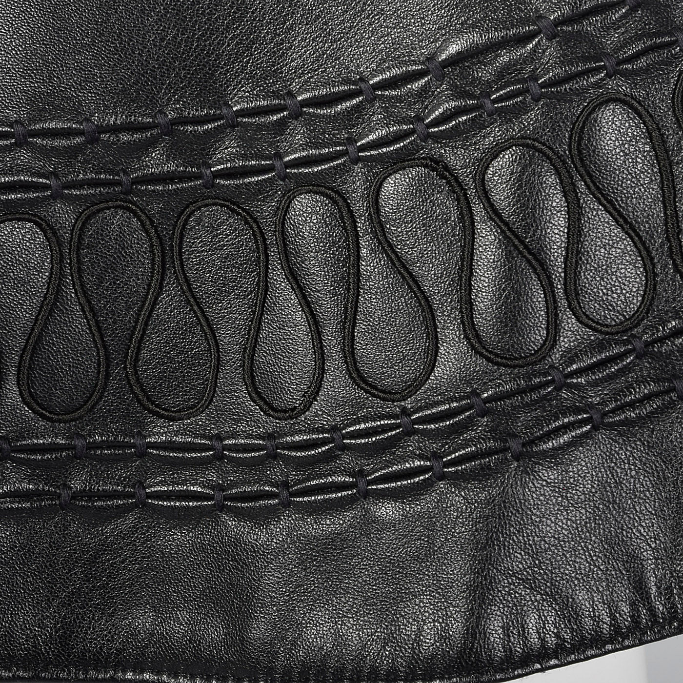 1980s Black Leather Capelet