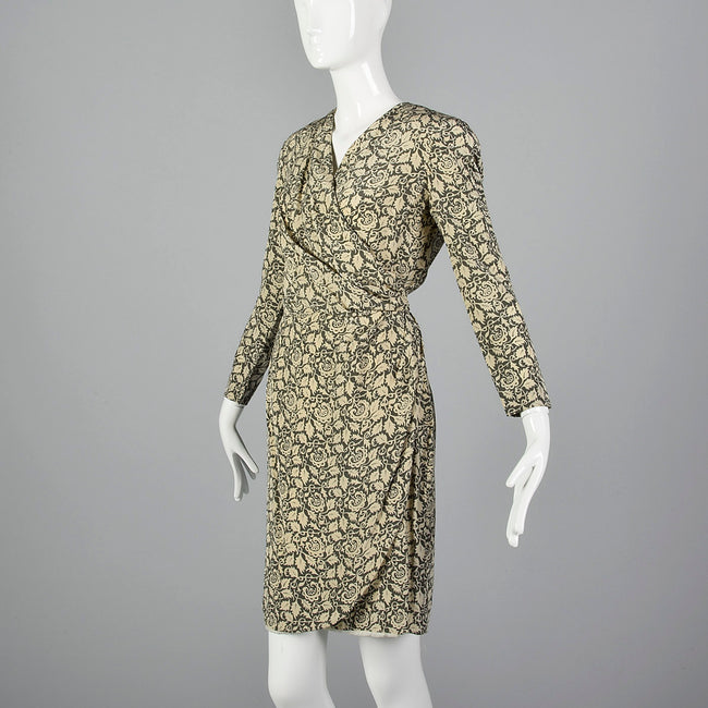 Small Louis Feraud 1980s Silk Wrap Dress