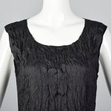 1990s Issey Miyake Black Textured Dress