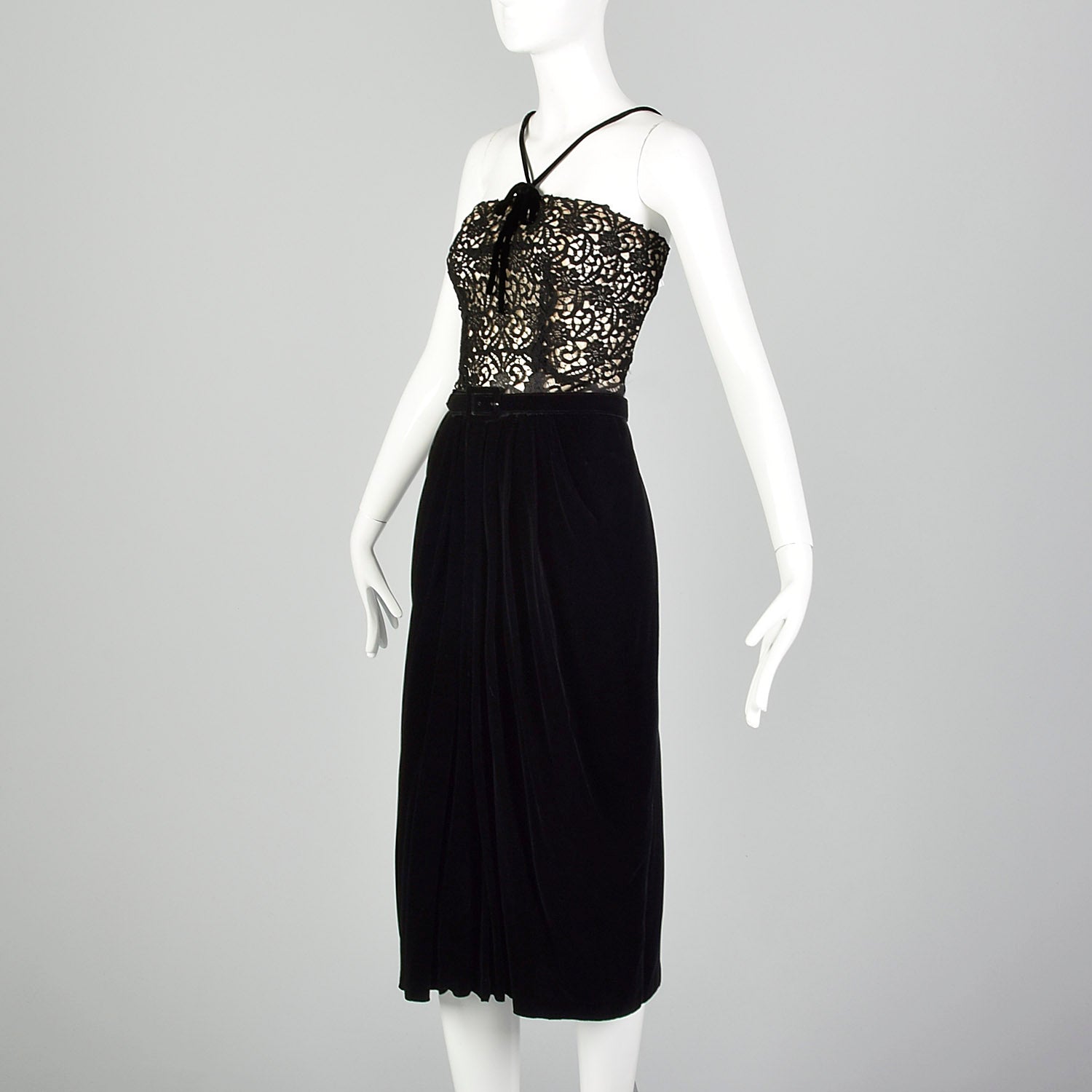Small 1940s Illusion Bodice Evening Dress