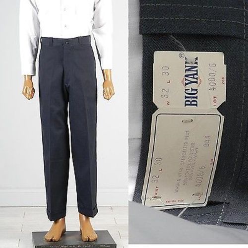 Deadstock 1960s Men's Big Yank Sanforized Blue Twill Workwear Pants