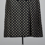1950s Black Silk Polka Dot Dress