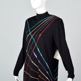 1980s St John Knit Sweater Dress with Sequin Stripes