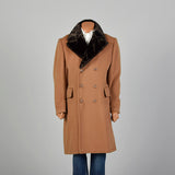 42 Large Men Tan Double Breasted Coat