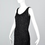 1960s Beaded Knit Full Length Evening Dress