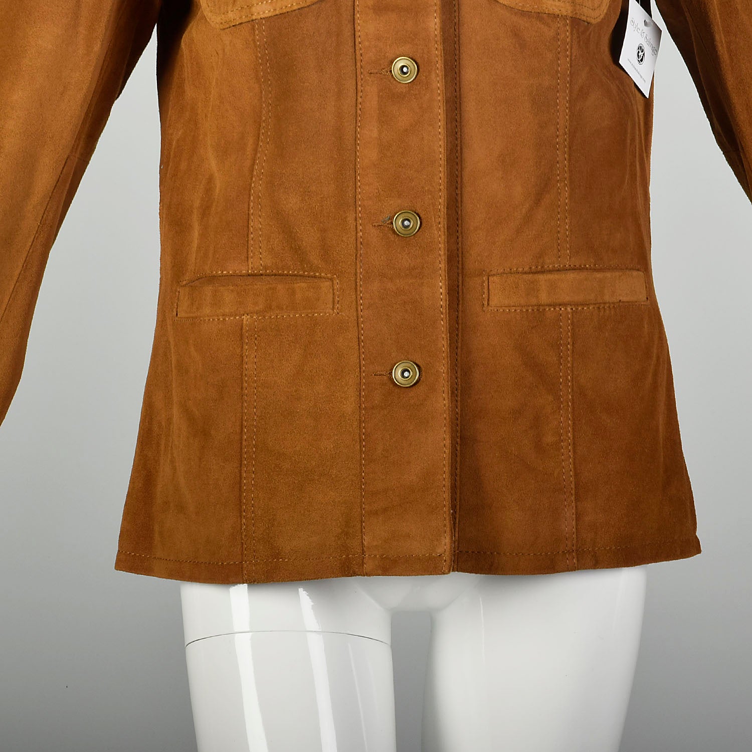 The Territory Ahead Brown Suede Jacket with Donut Buttons