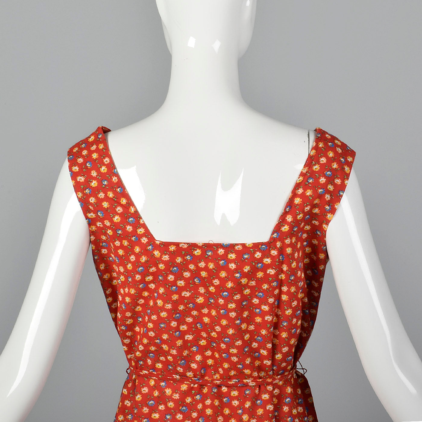 1960s Red Calico Sundress