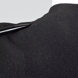 1940s Black Rayon Dress with Silver Beaded Monogram