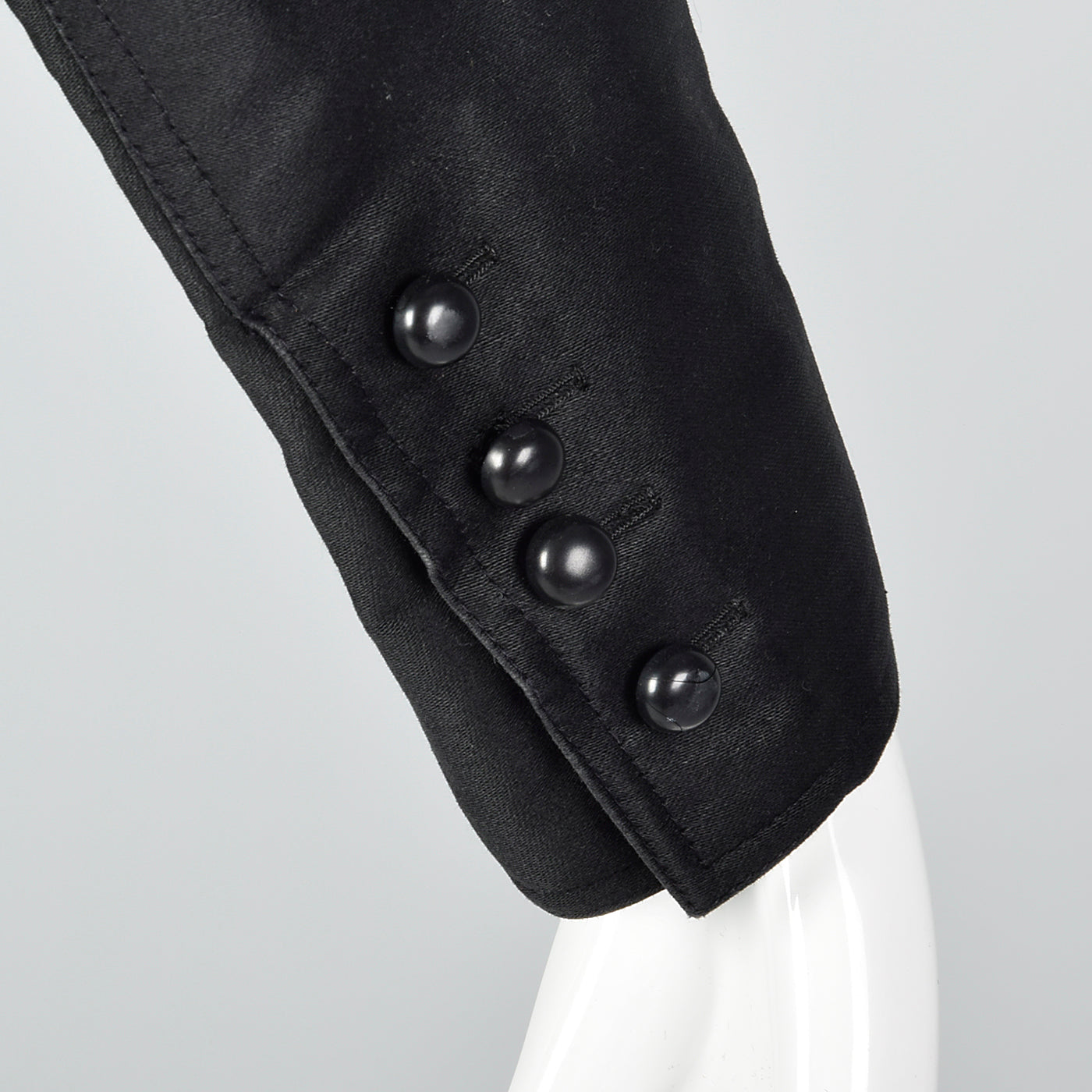 1960s Yves Saint Laurent Rive Gauche Black Button Up Jacket