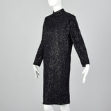 1980s Black Glitter Sack Dress